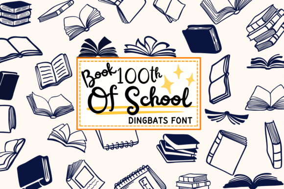 Book 100th of School Font for Academic Branding