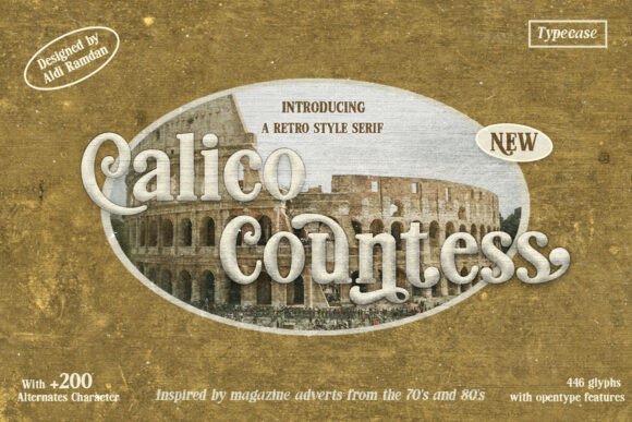 Calico Countess: A Retro Serif Font for Timeless Branding