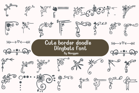 Cute Border Doodle Font for Playful Brand Identity Design