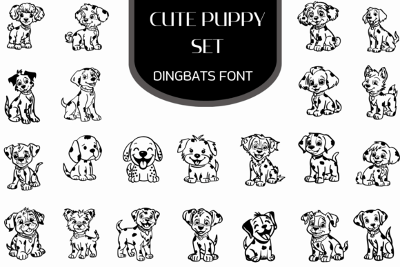 Cute Puppy Set Font for Engaging Campaign Visuals