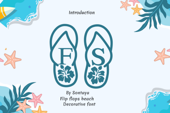 Flip Flop Beach Font for Summer Crafts and Products