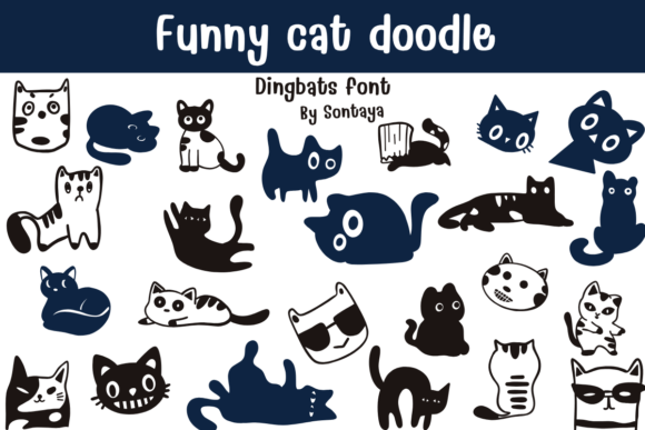 Funny Cat Doodle Font for Handmade Crafts