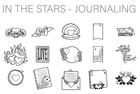 In the Stars Journaling Dingbats Font for Web Design