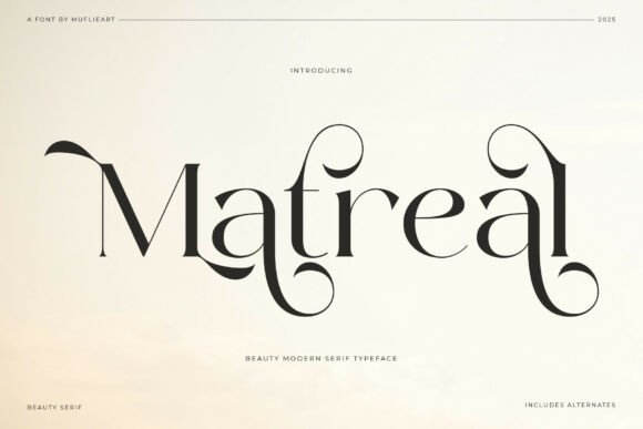 Matreal: A Modern Serif Typeface for Elegant Brand Identities