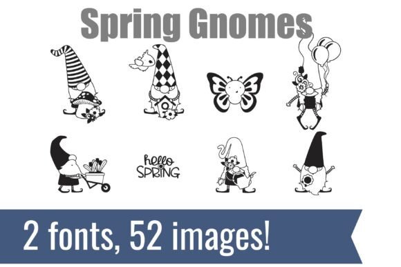 Spring and Easter Gnomes Dingbats Font for Seasonal Branding